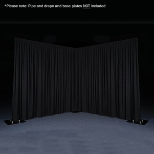 Black Pleated Pipe and Drape Curtain - 