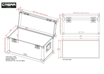 Universal Flight Case 800x400x425mm 