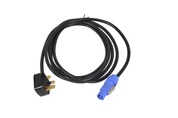 Powercon to 13A UK Mains Plug Lead w 
