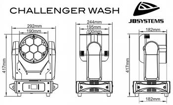 Challenger Wash Moving Head with 7 x%2 