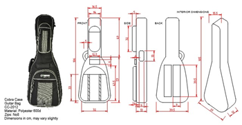 Classical Guitar Bag Dimensions CC-2012 