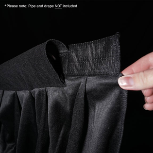 Black Pleated Pipe and Drape Curtain - 