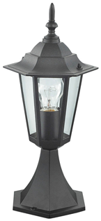 Outdoor Black Pedestal Light 240V E27  