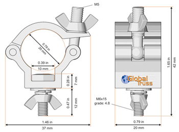 Small Lighting Clamp Suitable for 20mm%2 