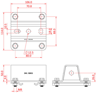 Doughty Studio Rail 80 Suspension Bracke 