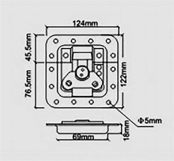 Surface Mount Butterfly Catch Black Zinc 