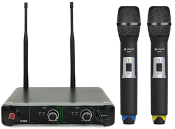 Dual UHF Handheld Microphone System with 