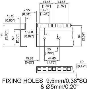 Dual Hole Rack Strip 1M Length 