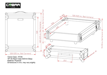 19-Inch 2U Rack Flight Case - Durable% 
