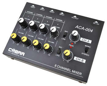 8 Channel Line and Microphone Mixer by 