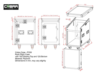 Rack Flight Case Case With 10U Sloping 