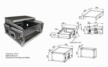 2U Mixer Case with Laptop Shelf 