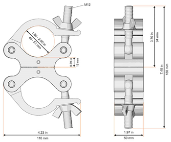 Fixed Swivel Coupler 90? 500Kg - Cho 