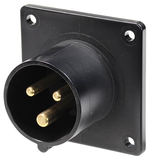 16A 230V 2P E Black Appliance Inlet 