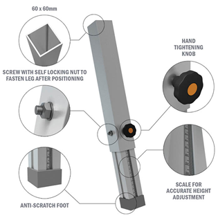 Global Stage 60mm Telescopic Square Leg 