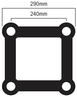 Black Quad Trussing 290 4 Way Cross  