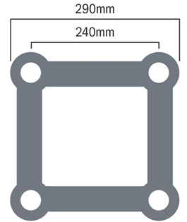 Global Truss F34 PL 4 Way Cross Quad 