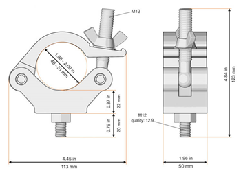 Half Coupler 48-51mm 750Kg - Choice of 