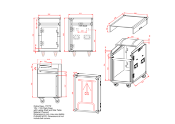 12U   10U Rack Case with Laptop Shel 