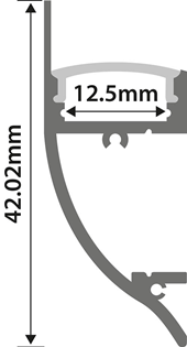 Aluminium LED Tape Profile - Dado Rail 