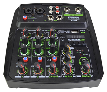 4 Channel Mixer with Bluetooth, USB  