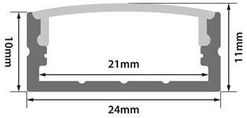 Aluminium LED Tape Profile - Wide Crow 