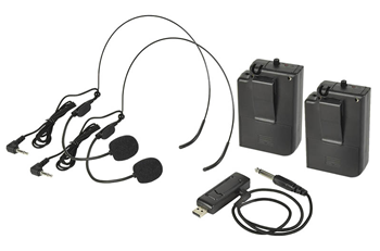 USB Dual Headset UHF Wireless System 