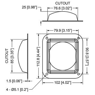 Recessed Caster Dish 