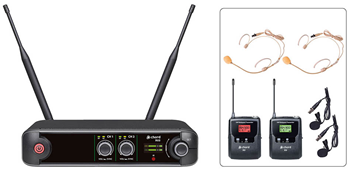Dual UHF Wireless Beltpack Microphone Sy 