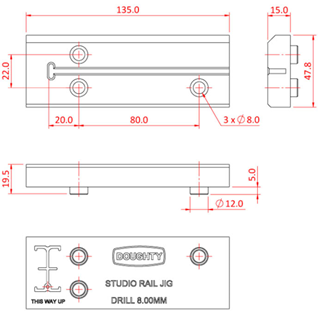 Doughty Studio Rail 60 Drilling Jig 