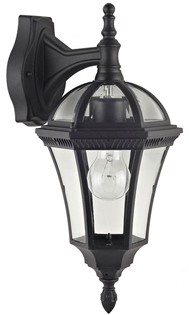 Black Lantern Wall Light 240V E27 