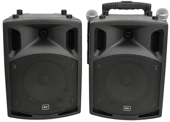 Portable PA System with UHF Mics, Bl 