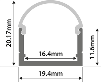 Aluminium LED Tape Profile - U Section 