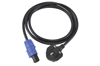 Powercon to 13A Mains Plug Lead with%2 