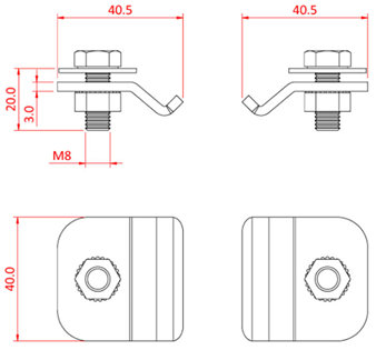 Doughty Studio Rail 60-40mm Rail Clamps 