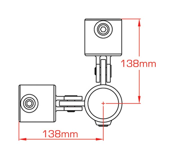 PIPECLAMP CORNER SWIVEL COMBINATION 90 D 