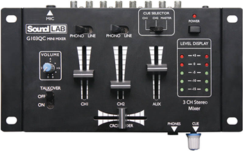 Mini DJ Mixer with Crossfader 