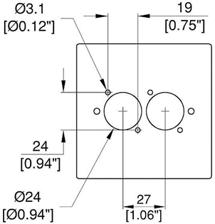 FRONT PANEL SGL GANG WALL BOX - 2x%2 