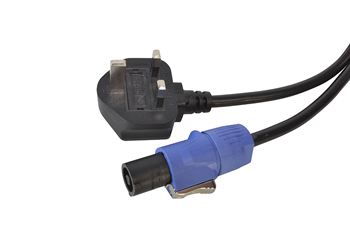 Powercon to 13A Mains Plug Lead with%2 