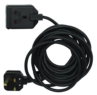 Single Gang 13A Extension Lead - Black 