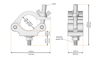 Half Coupler 48-51mm 500Kg - Choice of 