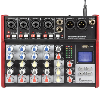 6 Channel Compact Mixer with USB &%2 