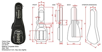 Classical Guitar Bag Dimensions CC-2014 