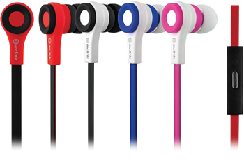 Rubberised Stereo Earphones with Hands-Fre 