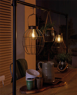 Solar LED Hanging Wire Cage Light -  