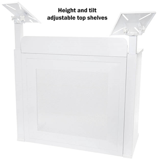 Equinox White DJ Booth 2 Shelves and%2 