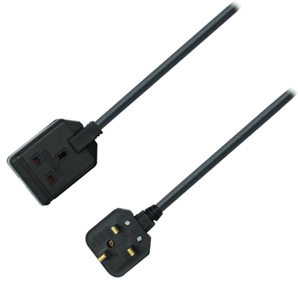 Single Gang 13A Extension Lead - Black 