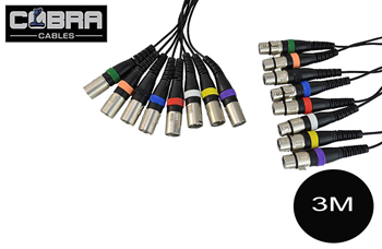8 Way Patch Cable Loom XLR Female to 