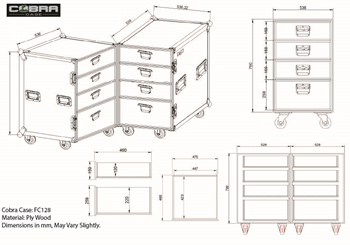 8 Drawer Flightcase Two Sections by Co 