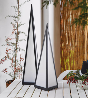 Battery Powered Pyramid Garden Lamp -  